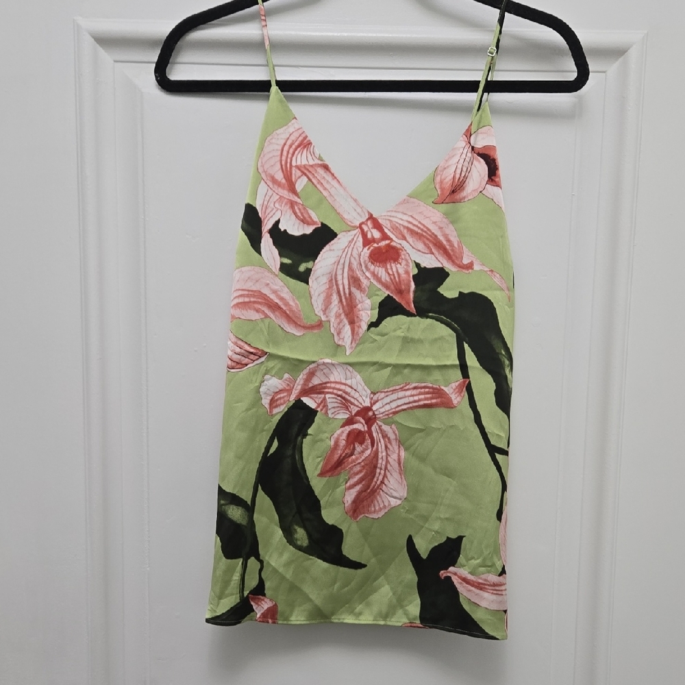 Express Green and Pink Floral Camisole